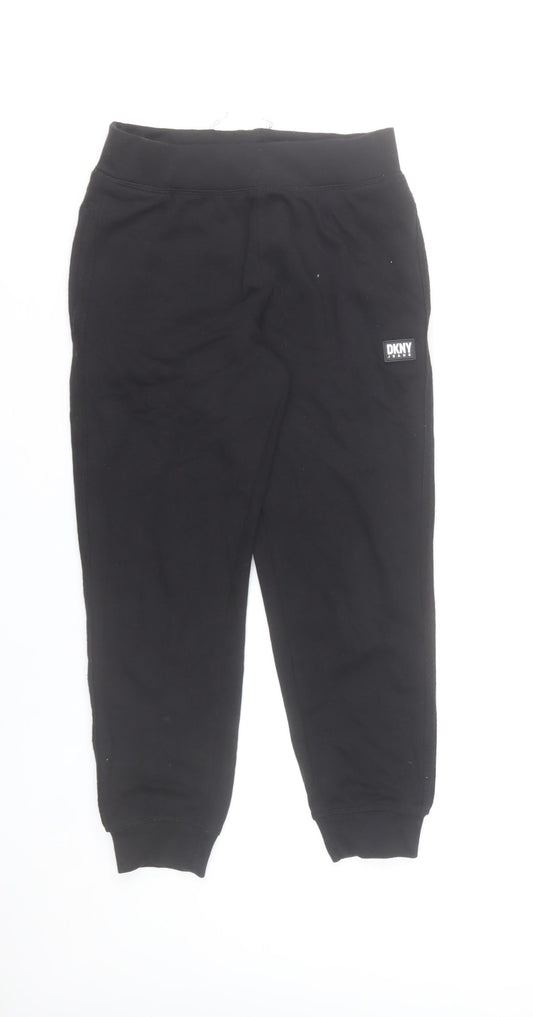 DKNY Boys Black Jogger Trousers 8 Years Cotton Blend Loungewear