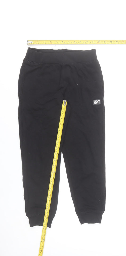 DKNY Boys Black Jogger Trousers 8 Years Cotton Blend Loungewear