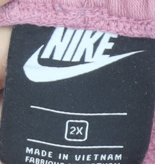 Nike Men’s Pink 2XL Sweatpants Tapered Fleece Cotton Blend