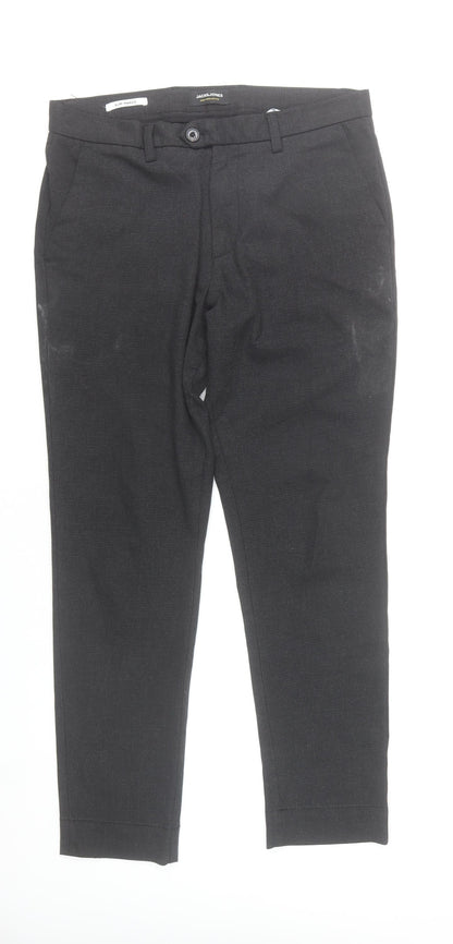 Jack & Jones Men's Black Slim Fit Chino Trousers Size 33x30