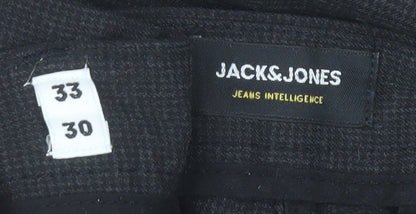 Jack & Jones Men's Black Slim Fit Chino Trousers Size 33x30
