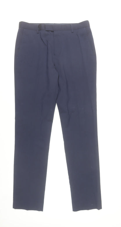 River Island Men’s Blue Slim Fit Dress Trousers Waist 32L