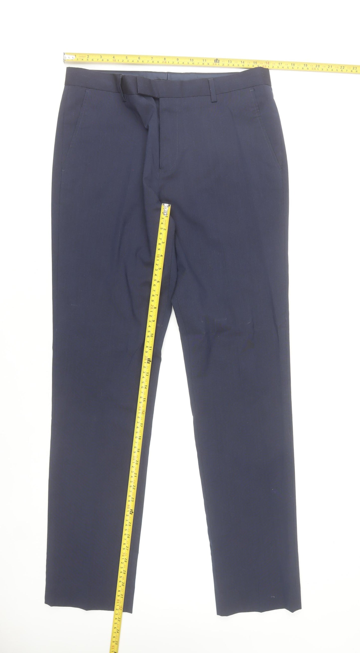 River Island Men’s Blue Slim Fit Dress Trousers Waist 32L