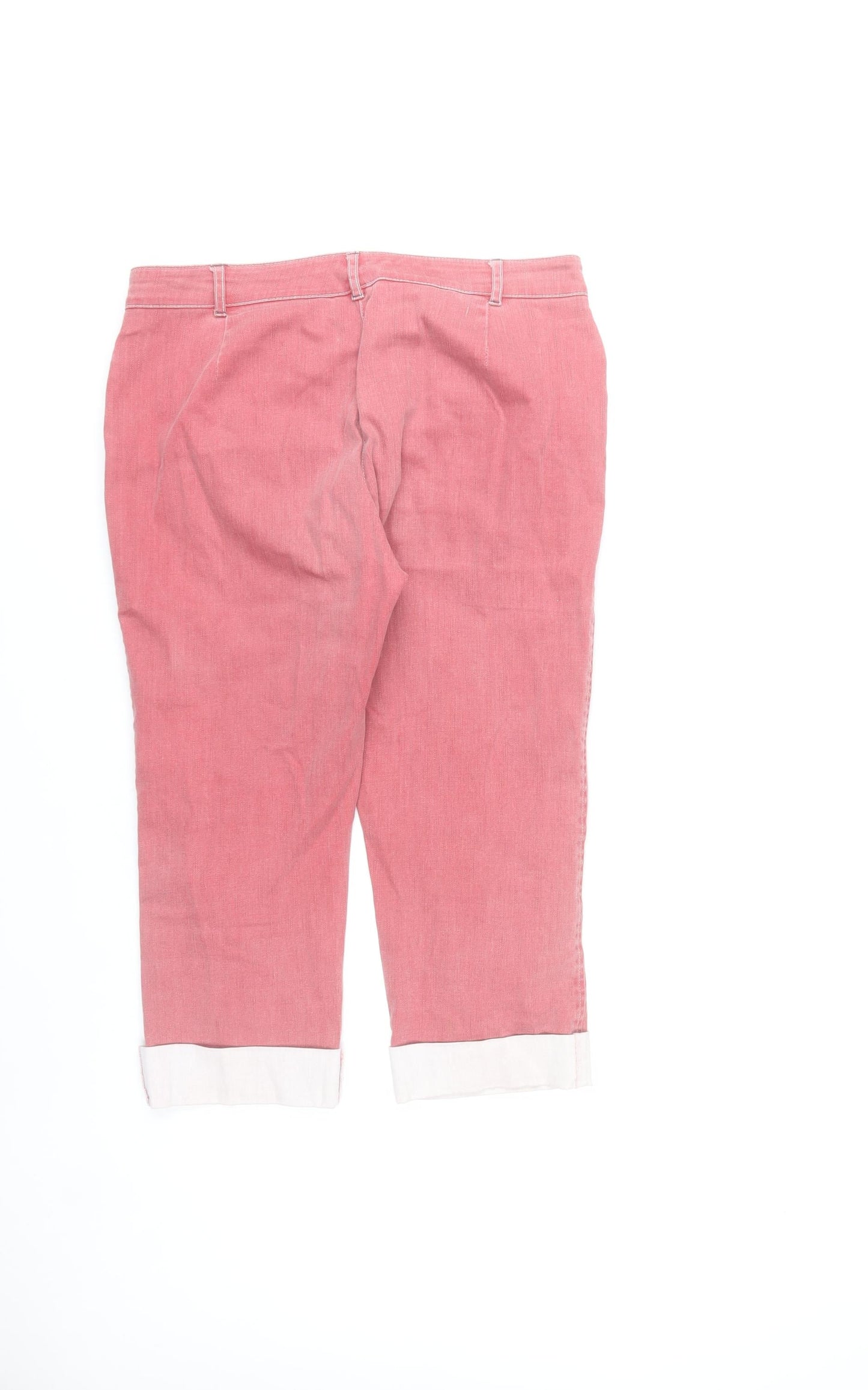 Dixie Womens Pink Cropped Stretch Denim Jeans Size 12 Regular