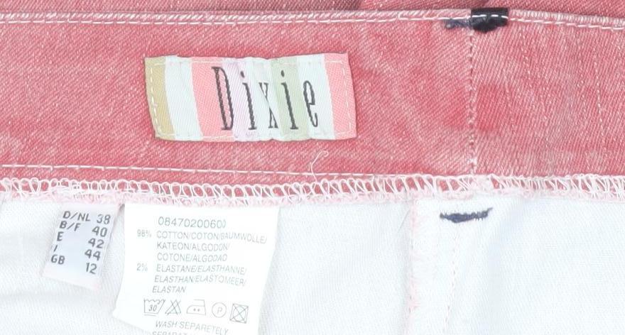 Dixie Womens Pink Cropped Stretch Denim Jeans Size 12 Regular