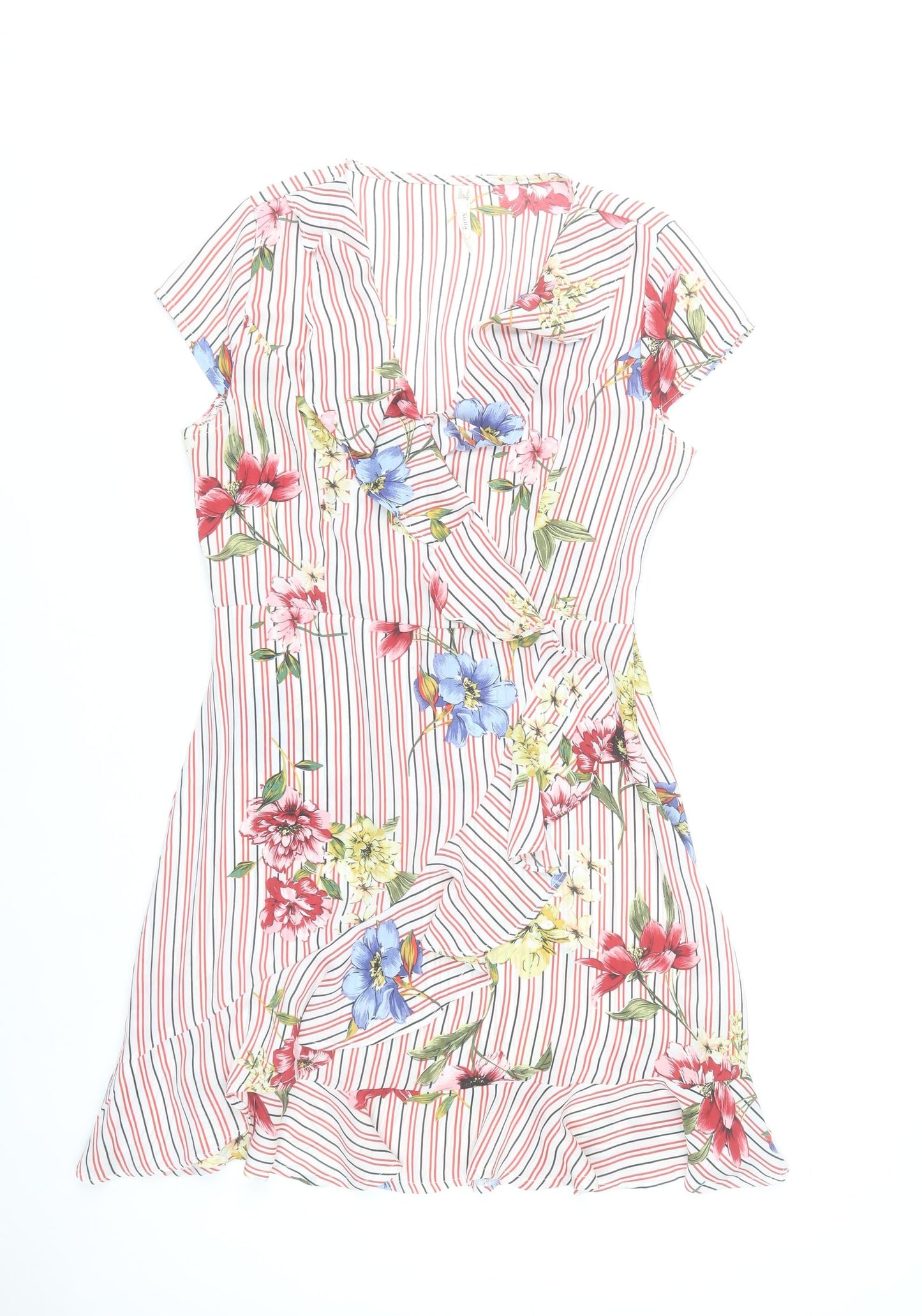 Stella Morgan Womens Multicoloured Floral Stripe Shift Dress Size 10