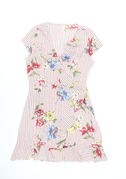 Stella Morgan Womens Multicoloured Floral Stripe Shift Dress Size 10
