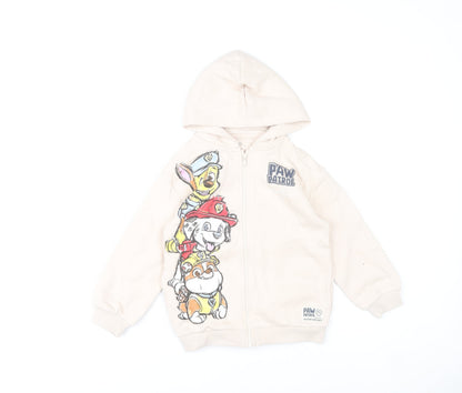 Marks and Spencer Girls Beige Paw Patrol Full Zip Hoodie 7-8 Years