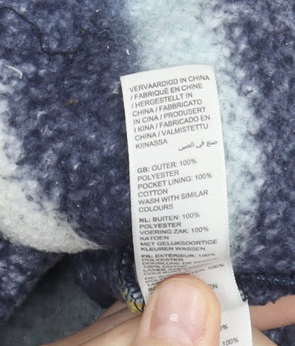 FatFace Girls Multicoloured Striped Fleece Sweatshirt 8-9Y Pullover 1/4 Zip