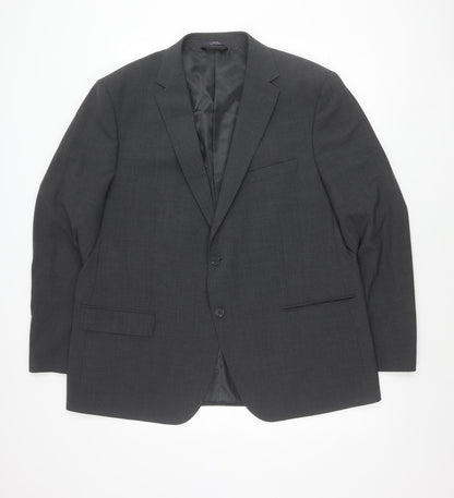 Marks and Spencer Men’s Grey Wool Blend Suit Jacket 46 Chest 3XL