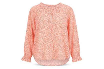 Marks and Spencer Womens Orange Floral Viscose Blouse Size 10