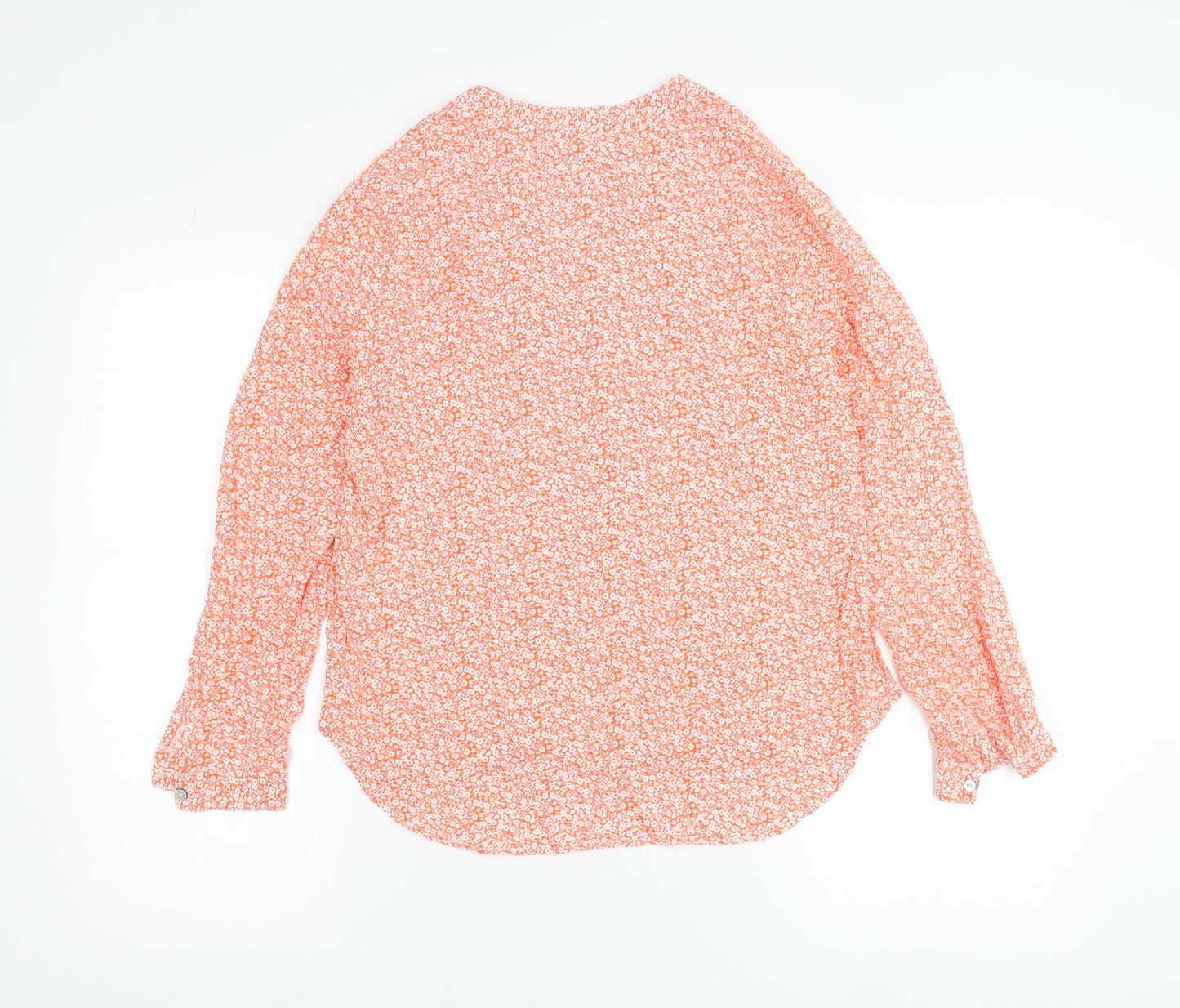 Marks and Spencer Womens Orange Floral Viscose Blouse Size 10