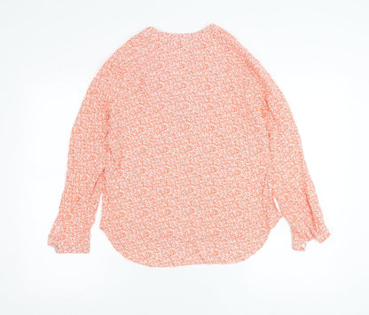 Marks and Spencer Womens Orange Floral Viscose Blouse Size 10
