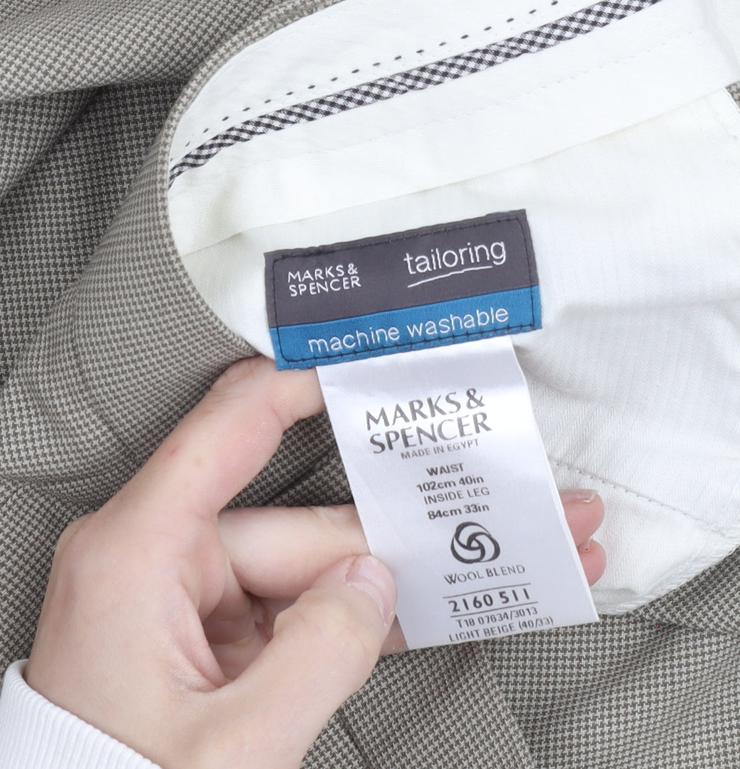 Marks and Spencer Womens Beige Wool Blend Dress Pants Size 16