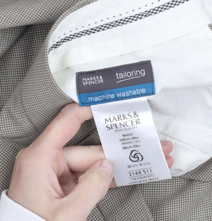 Marks and Spencer Womens Beige Wool Blend Dress Pants Size 16