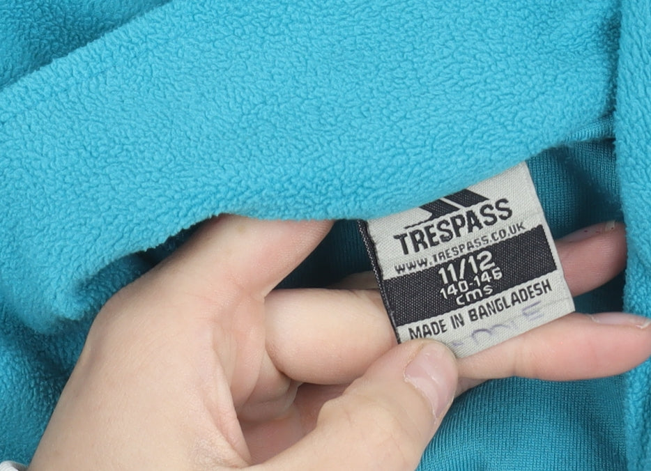 Trespass Boys Blue Fleece 1/2 Zip Sweatshirt 11-12 Years Outdoor Winter