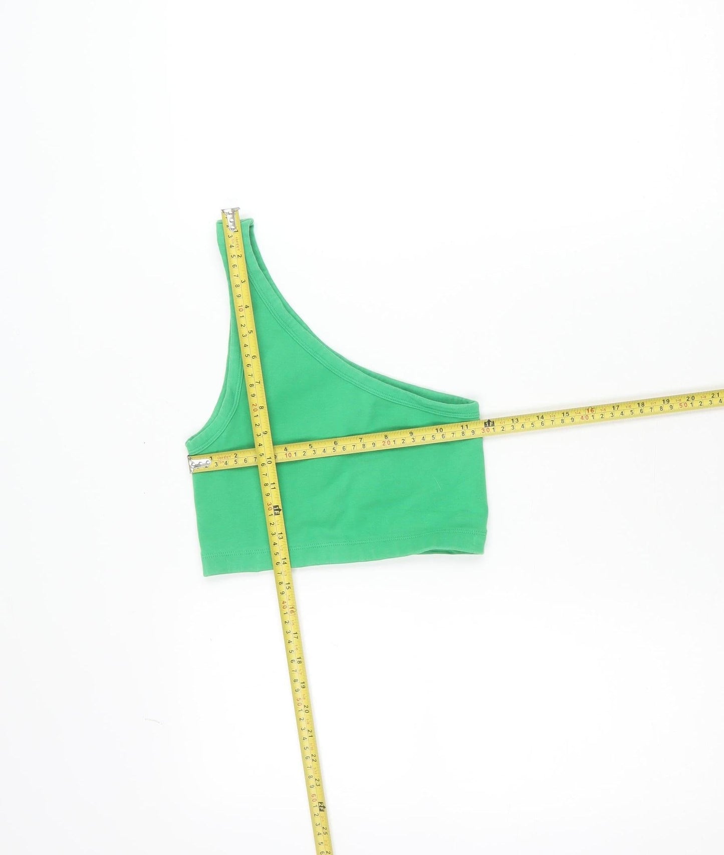 Zara Women’s Green One Shoulder Cropped Tank Top XS