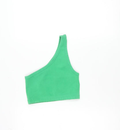 Zara Women’s Green One Shoulder Cropped Tank Top XS