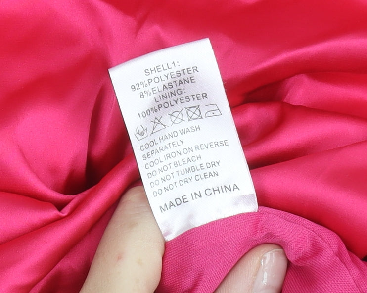 Rare London Women's Pink Size 8 Bodycon Mini Dress Ruched Long Sleeve