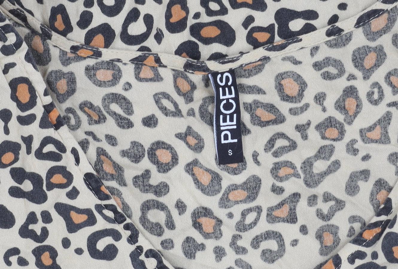 Pieces Women’s Multicoloured Leopard Print Viscose Blouse S