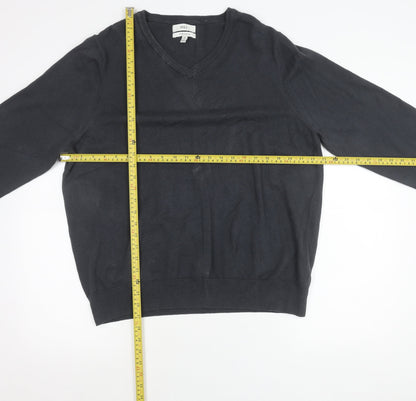 Marks and Spencer Men’s Grey 2XL V-Neck Cotton Jumper