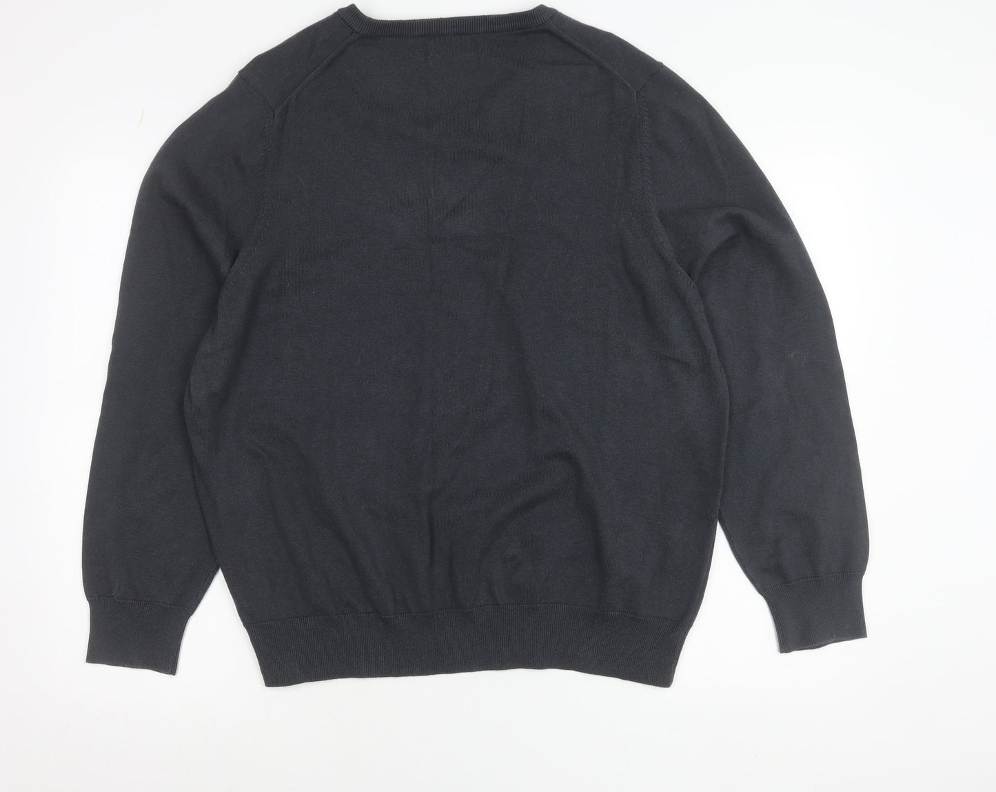 Marks and Spencer Men’s Grey 2XL V-Neck Cotton Jumper
