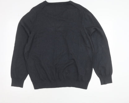 Marks and Spencer Men’s Grey 2XL V-Neck Cotton Jumper