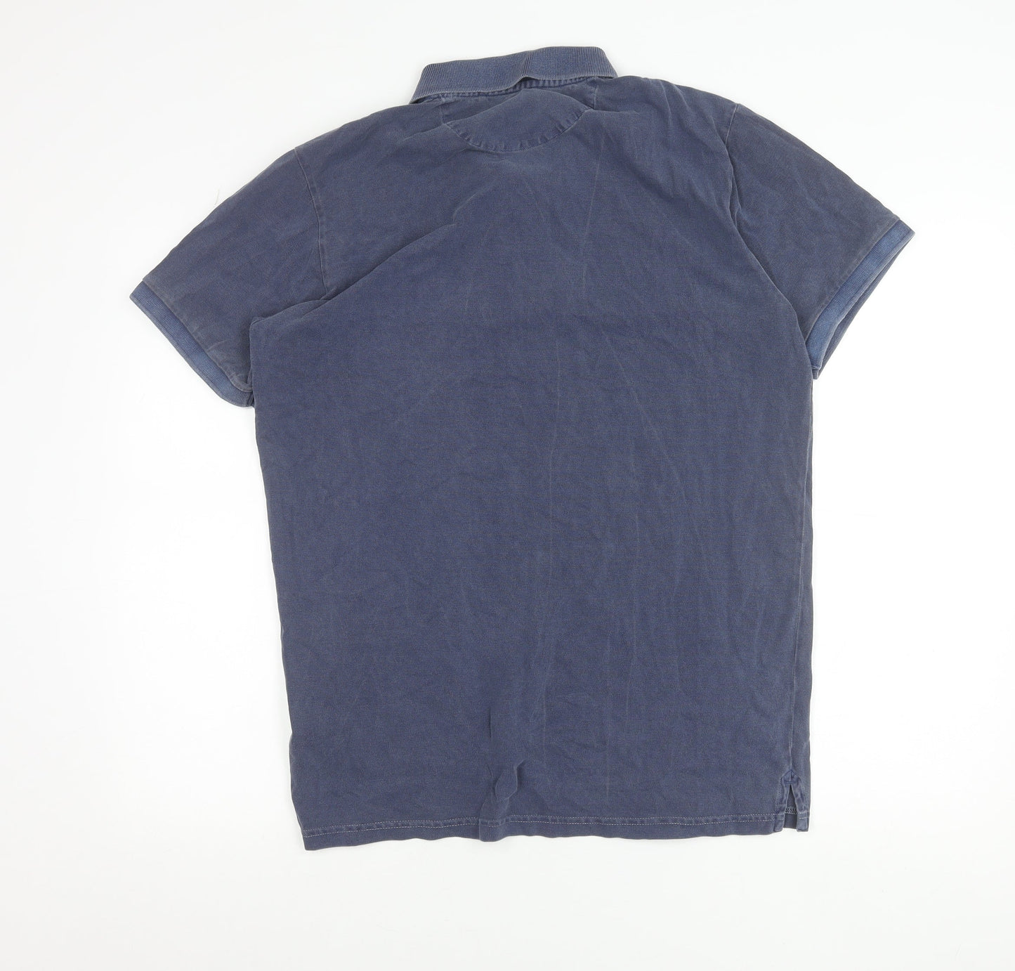 Gant Men's Blue Cotton Polo Shirt Size L Short Sleeve Casual