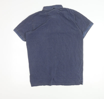 Gant Men's Blue Cotton Polo Shirt Size L Short Sleeve Casual