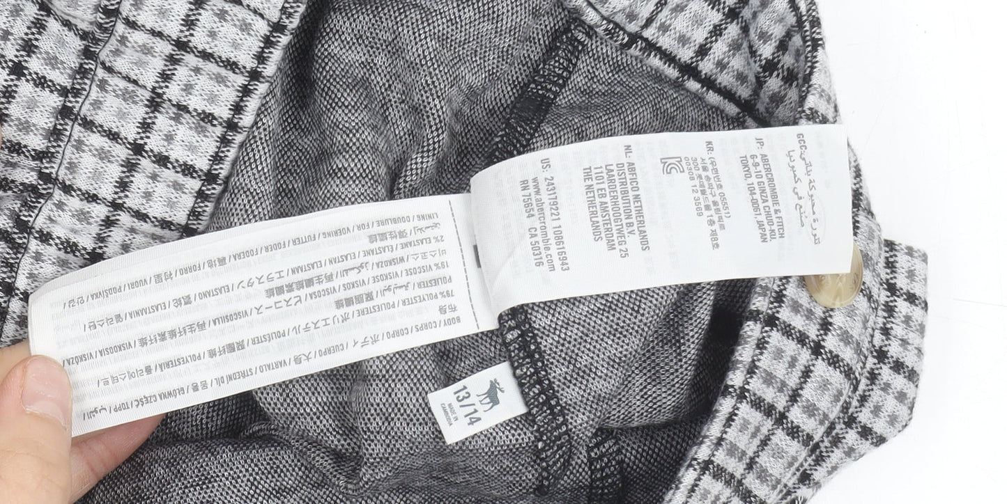 Abercrombie Kids Teens Grey Check Pleated Skort Size 14