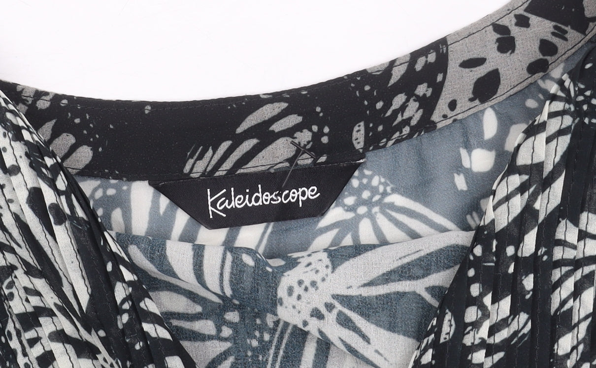 Kaleidoscope Womens Black Butterfly Print Tunic Blouse Size 12