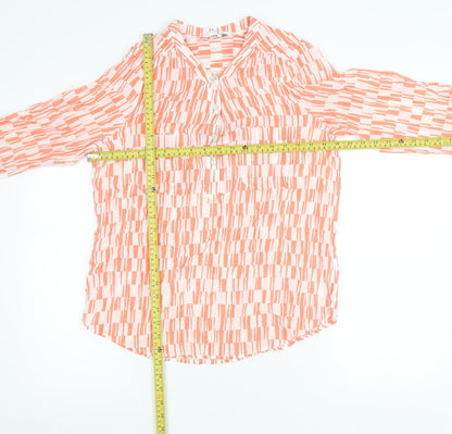 Jasper Conran Womens Blouse Size 14 Multicoloured Geometric 3/4 Sleeve Tunic
