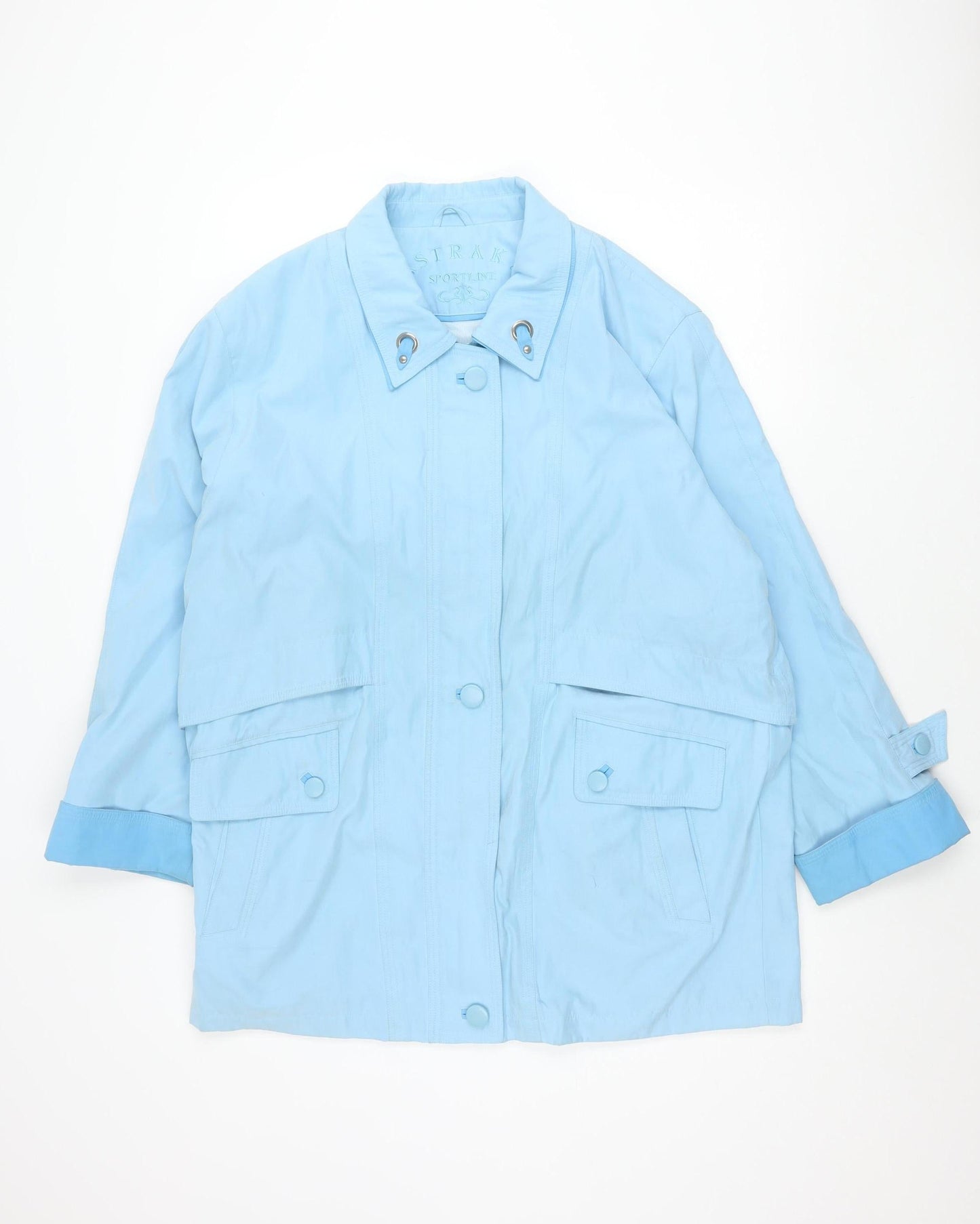 Strak Sportline Women Blue L Basic Jacket Collared Button Pockets
