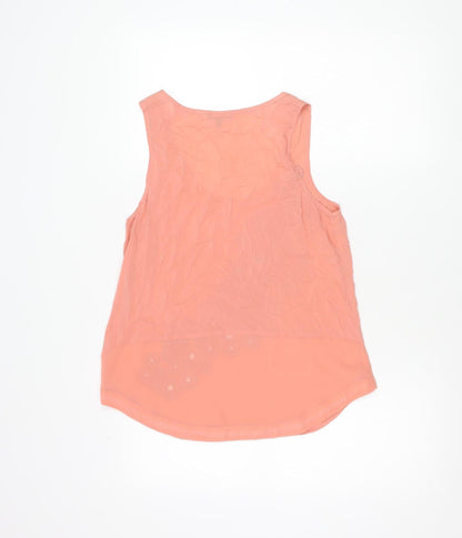 Warehouse Womens Pink Floral Embroidered Tank Top Size 12