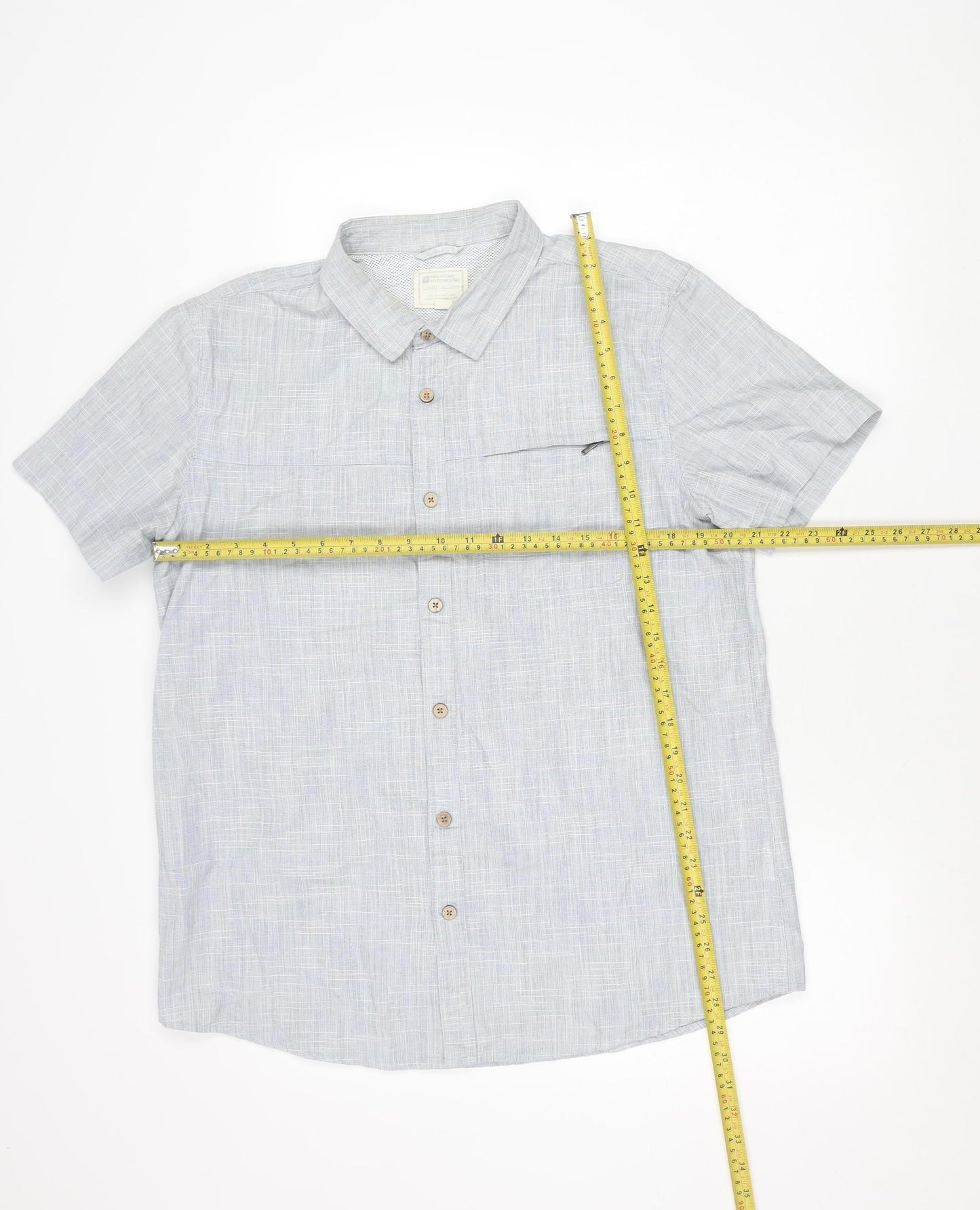 Mountain Warehouse Men's Blue L Large Short Sleeve Button-Up Shirt