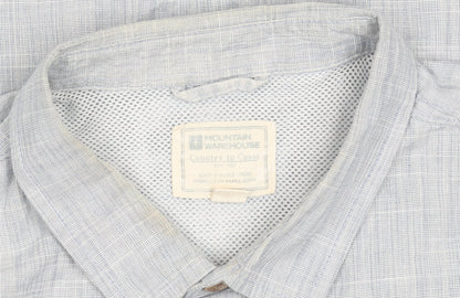 Mountain Warehouse Men's Blue L Large Short Sleeve Button-Up Shirt