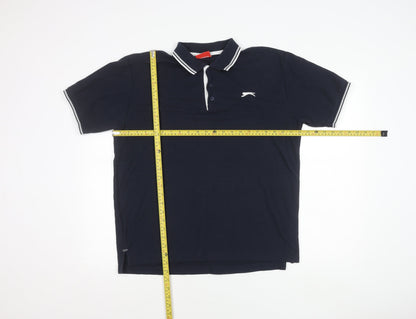Slazenger Men’s Blue Polo Shirt Size L Regular Fit Short Sleeve