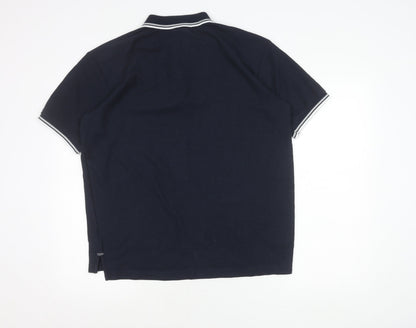 Slazenger Men’s Blue Polo Shirt Size L Regular Fit Short Sleeve