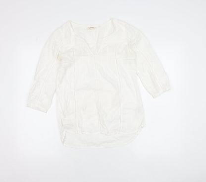 Womens UK Size 6 Fat Face White Tunic Blouse