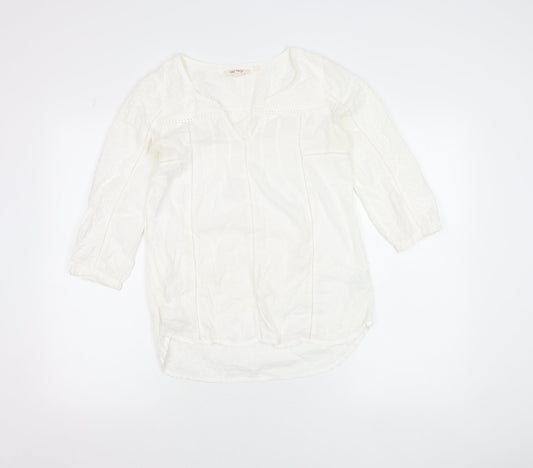 Womens UK Size 6 Fat Face White Tunic Blouse