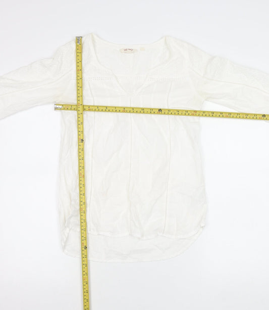 Womens UK Size 6 Fat Face White Tunic Blouse