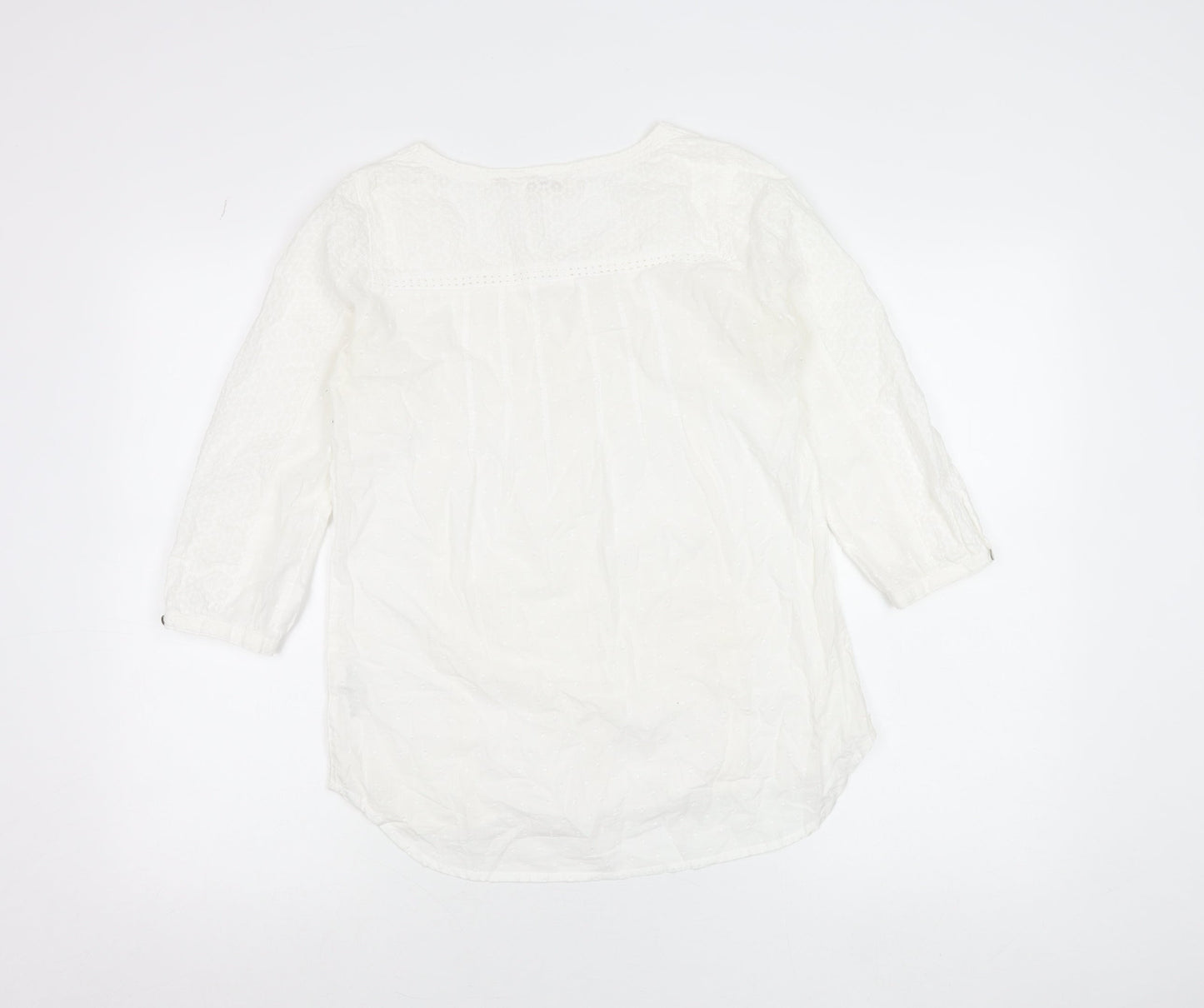 Womens UK Size 6 Fat Face White Tunic Blouse