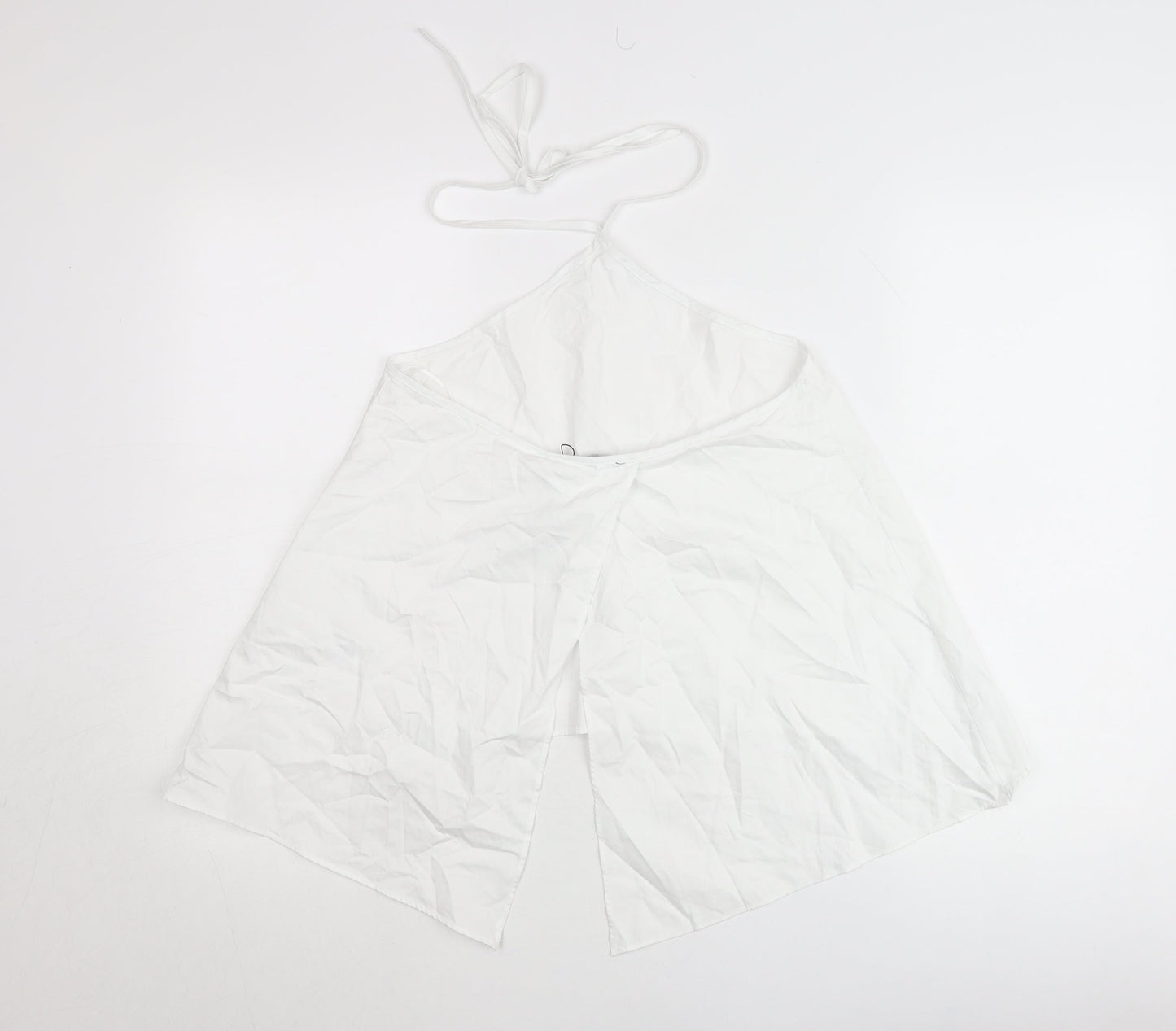 Zara Women White Halter Camisole Tank Top Size S Cotton Summer