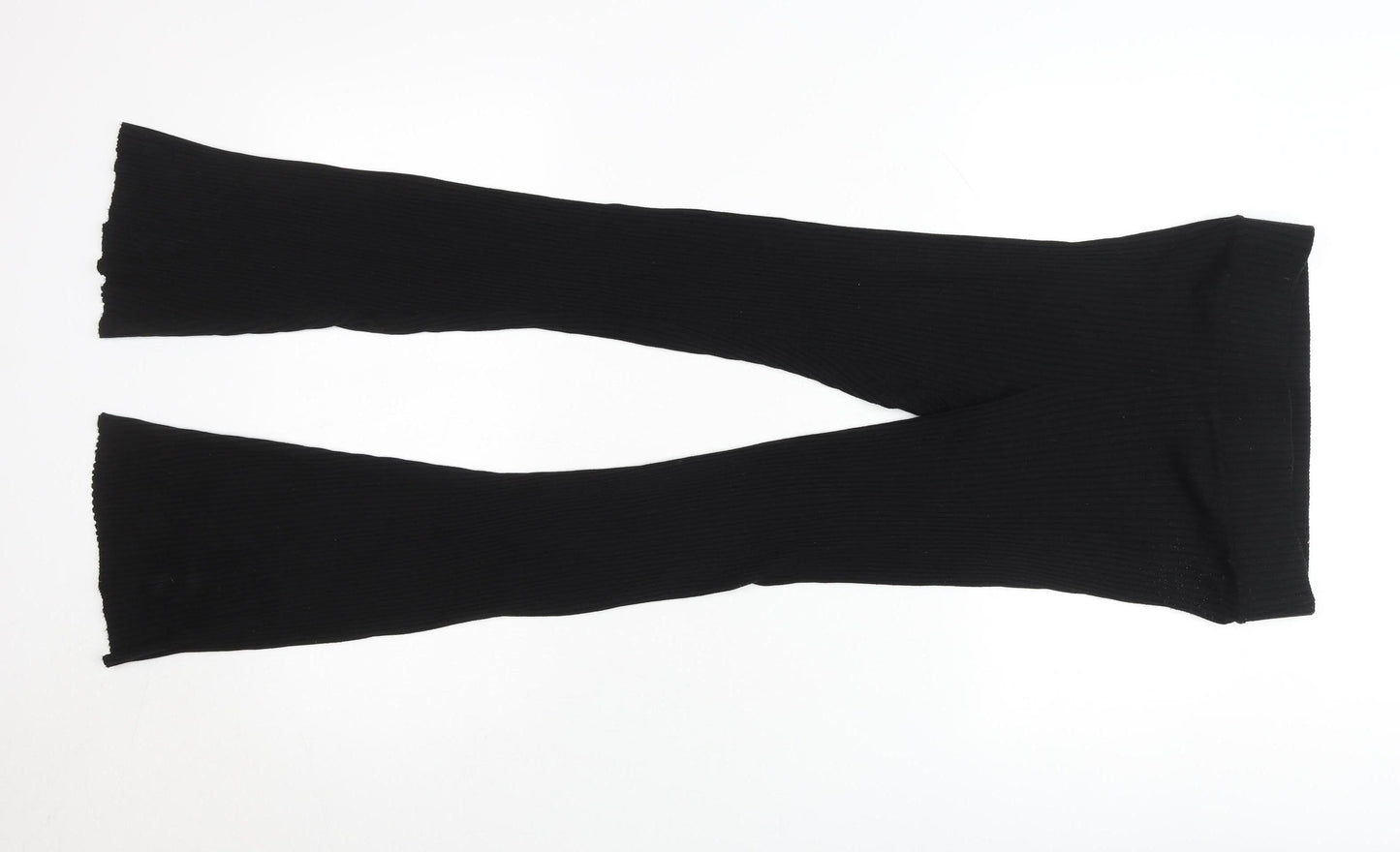 Calé Womens Black Flared Knit Slim Trousers Size M