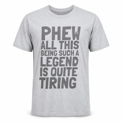 Batch1 Men's Grey Funny Quote Graphic T-Shirt Size M