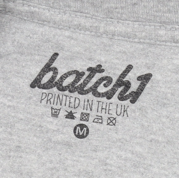 Batch1 Men's Grey Funny Quote Graphic T-Shirt Size M