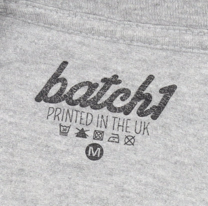 Batch1 Men's Grey Funny Quote Graphic T-Shirt Size M