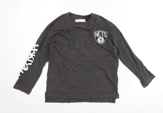 Zara Boys Black NBA Brooklyn Nets Long Sleeve Pullover Jumper 7 Years