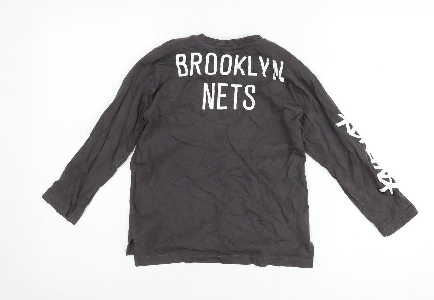 Zara Boys Black NBA Brooklyn Nets Long Sleeve Pullover Jumper 7 Years