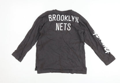 Zara Boys Black NBA Brooklyn Nets Long Sleeve Pullover Jumper 7 Years